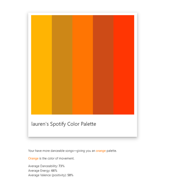 Orange Spotify Color Palette